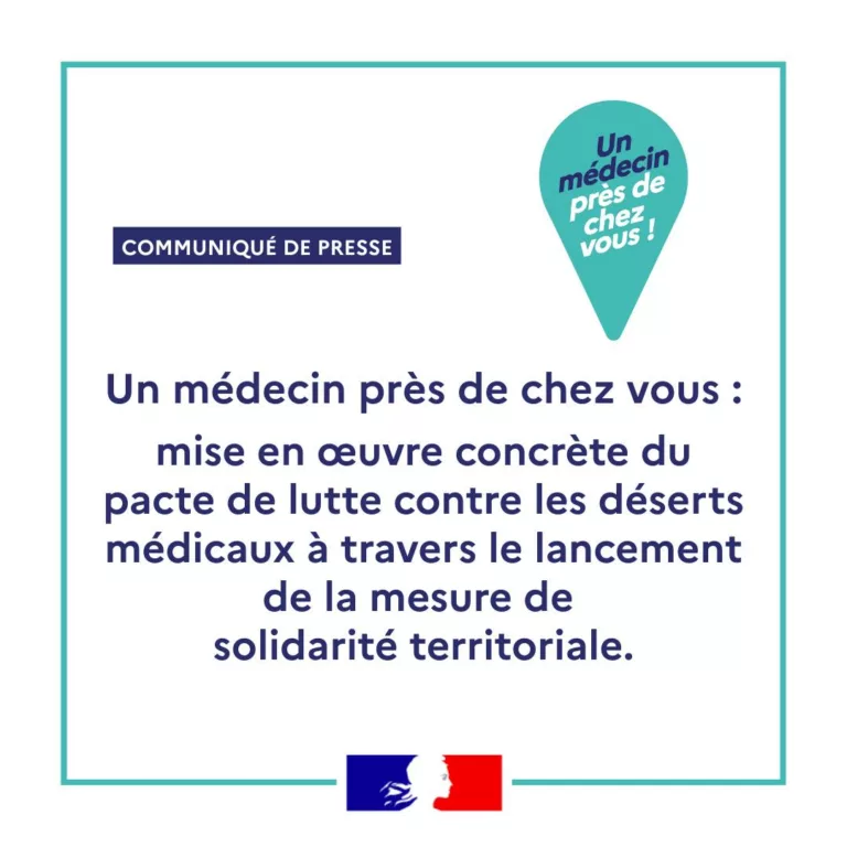 #Communiqué 🗞️| Un médecin près de chez vous : mise en œuvre concrète du pacte de lutte contre les #DésertsMédicaux à t… 