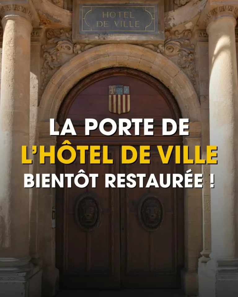 🦁 𝗟𝗮 𝗽𝗼𝗿𝘁𝗲 𝗱𝗲 𝗹’𝗛𝗼̂𝘁𝗲𝗹 𝗱𝗲 𝗩𝗶𝗹𝗹𝗲 𝗯𝗶𝗲𝗻𝘁𝗼̂𝘁 𝗿𝗲𝘀𝘁𝗮𝘂𝗿𝗲́𝗲 ! Symbole du patrimoine aixoi… 