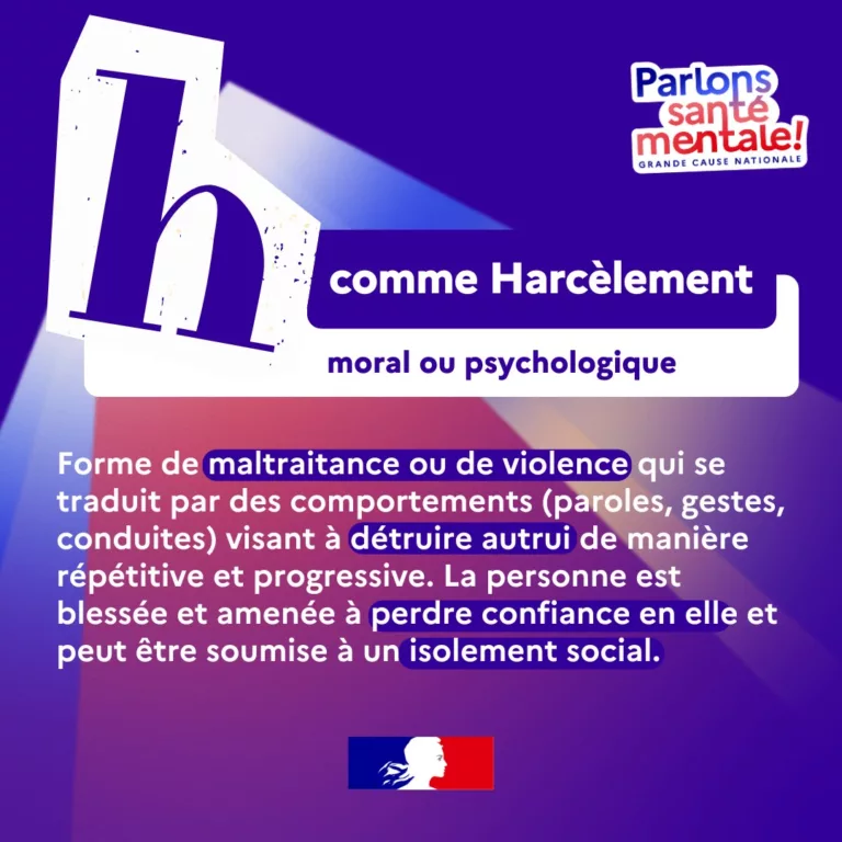 #SantéMentale | Le Glossaire : un mot, une définition. 🟣 H comme Harcèlement : comportements répétés (moqueries, insult… 