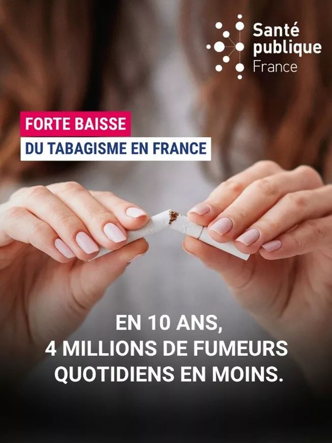👏 En 10 ans, 4 millions de fumeurs quotidiens en moins 👏 📉Bonne nouvelle : d’après les premiers résultats du baromètr… 