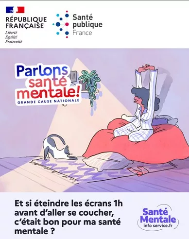 🌙 Parlons #SantéMentale !  Et si éteindre les écrans 1h avant d’aller se coucher, c’était bon pour votre #santémentale… 