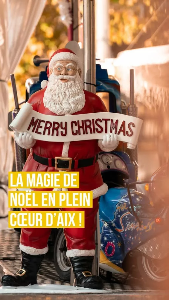 🎠 𝗟𝗮 𝗺𝗮𝗴𝗶𝗲 𝗱𝗲 𝗡𝗼𝗲̈𝗹 𝗲𝗻 𝗽𝗹𝗲𝗶𝗻 𝗰𝗼𝗲𝘂𝗿 𝗱’𝗔𝗶𝘅 !  Les manèges ont repris vie, illuminant la vill… 