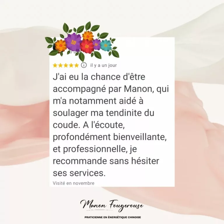 Vos retours… ces mots qui me font dire que je suis à ma place ❤ « J’ai eu la chance d’être accompagné par Manon, qui m’… 