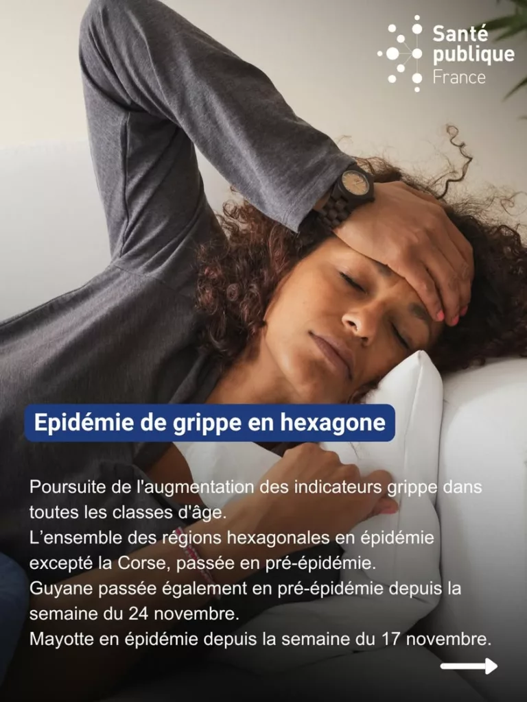 📢 Epidémie de #grippe en hexagone  D’après notre surveillance épidémiologique des infections respiratoire aigues, l’ens… 