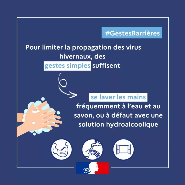 #GestesBarrières | Contre les #virusdelhiver, il est recommandé de se laver les mains régulièrement et d&rsquo;utiliser du gel… 
