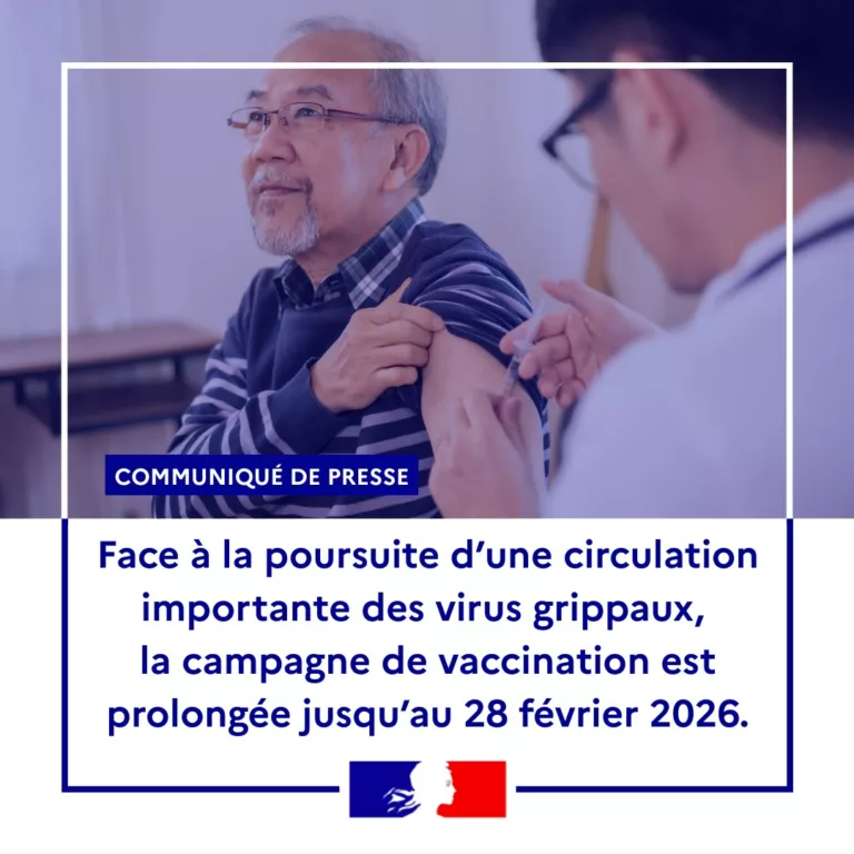 #Communiqué 🗞️ | Face à la poursuite d’une circulation importante des virus grippaux, la campagne de #vaccination est p… 