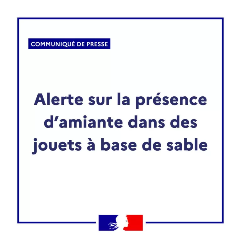 #Communiqué  🗞 | Alerte sur la présence d’amiante dans des jouets à base de sable. Lire le CP 🔎 : https://sante.gouv.f… 