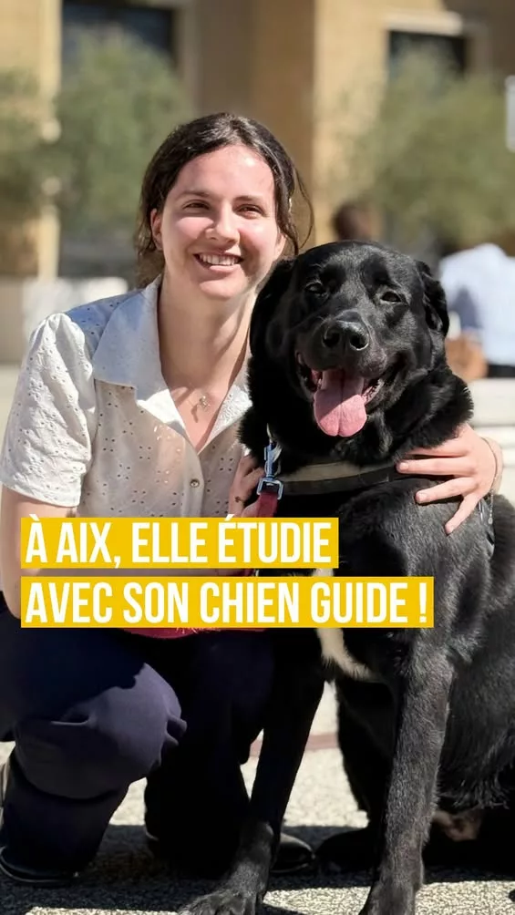 🎓 𝗔̀ 𝗔𝗶𝘅, 𝗲𝗹𝗹𝗲 𝗲́𝘁𝘂𝗱𝗶𝗲 𝗮𝘃𝗲𝗰 𝘀𝗼𝗻 𝗰𝗵𝗶𝗲𝗻 𝗴𝘂𝗶𝗱𝗲 🐾 Aurèline suit des études de droit et scie… 