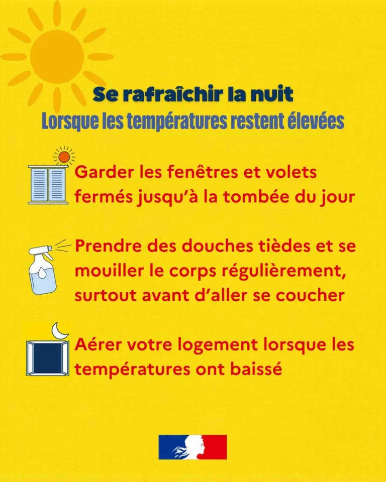 Comment se rafraîchir lorsque les températures restent élevées la nuit ? ⤵ 🔎 Les gestes et astuces pour mieux vivre ave… 