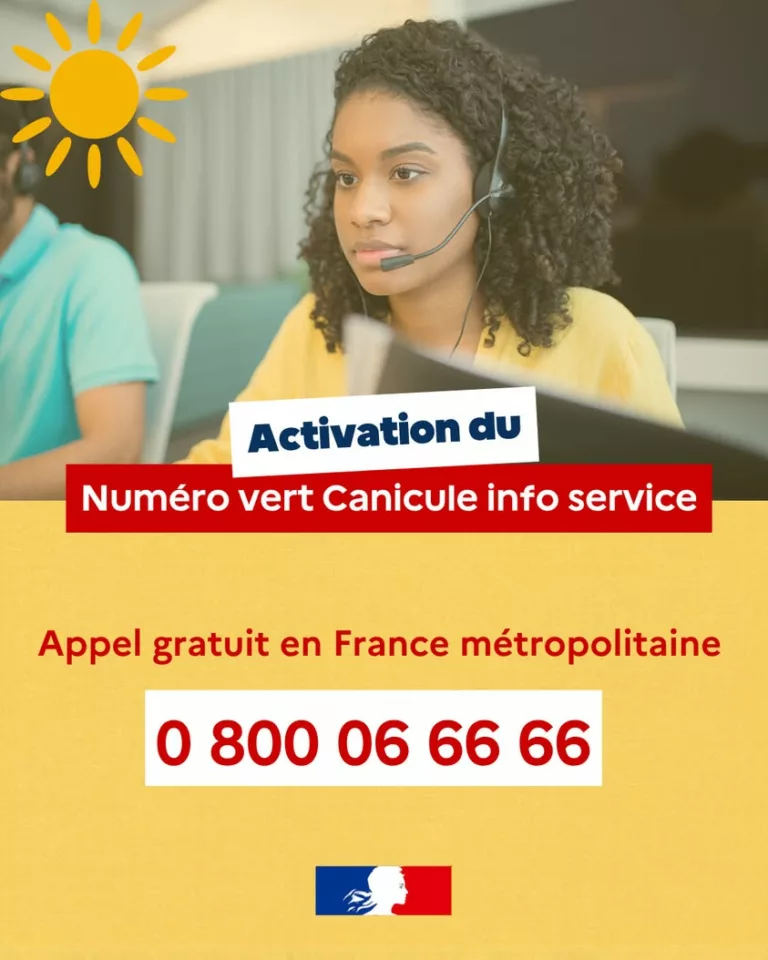 #Canicule | Activation du numéro vert Canicule info service ⚠ 📞 Ouvert de 9H à 19H en France métropolitaine pour obteni… 