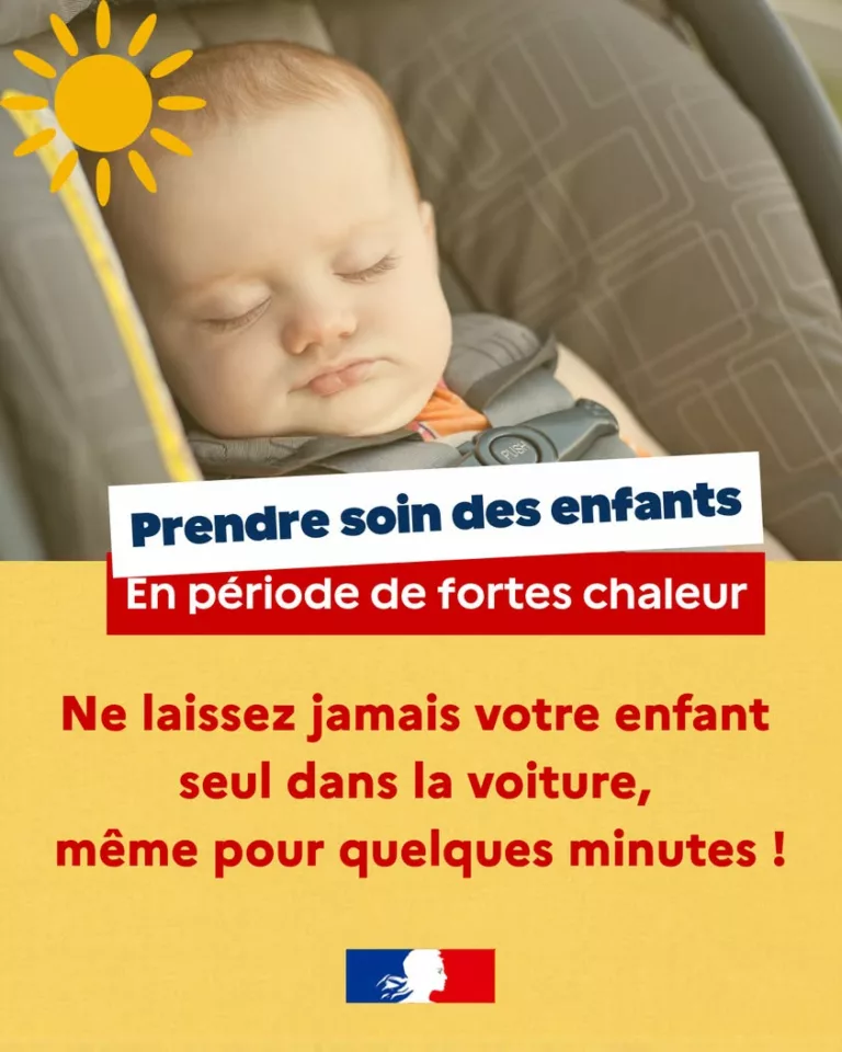 #Canicule | Ne laissez jamais un enfant seul dans une voiture, même pour quelques minutes. ⚠ Nos recommandations en péri… 