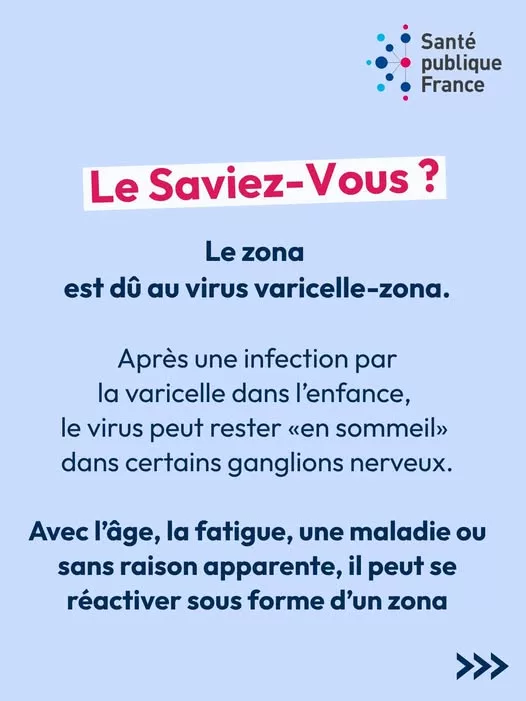🦠Le saviez-vous ? Le #Zona est dû au virus varicelle-zona. Après une infection par la #varicelle dans l’enfance, le vir… 
