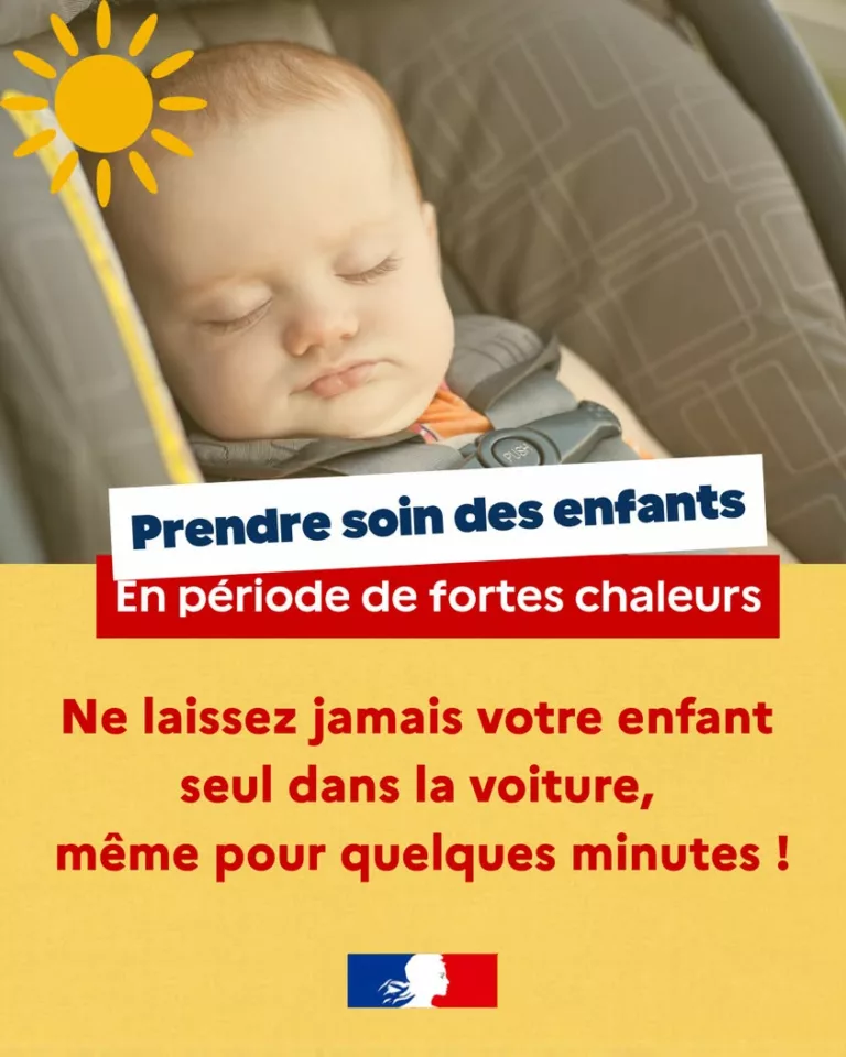 #Canicule | Ne laissez jamais un enfant seul dans une voiture, même pour quelques minutes. ⚠ Plus d&rsquo;informations :  http… 