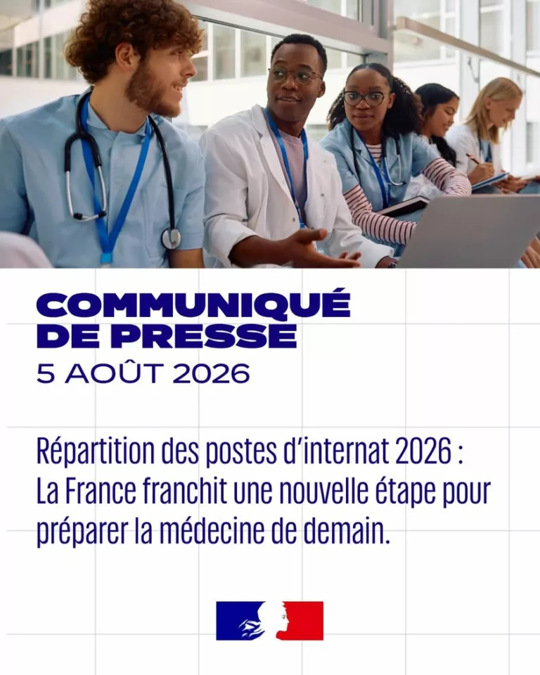 #Communiqué | Répartition des postes d’internat 2026 : la France franchit une nouvelle étape pour préparer la médecine d… 
