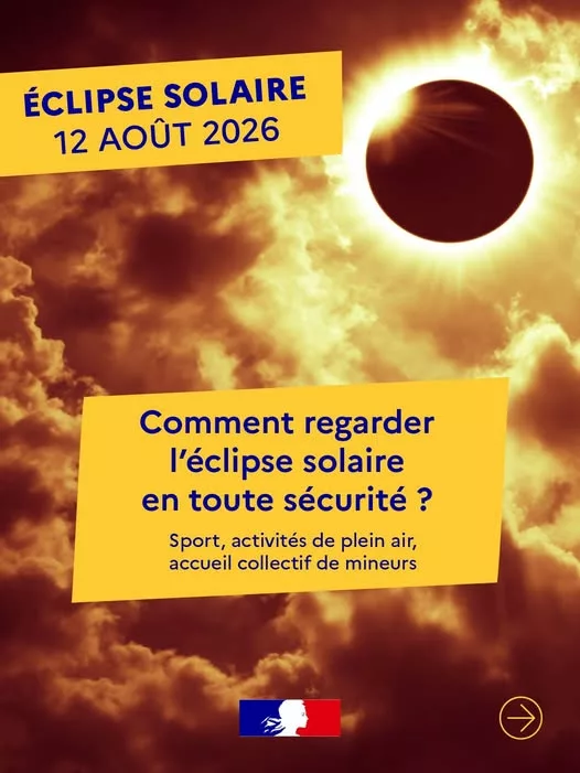 Préparez-vous ! 🌑☀️ Le 12 août 2026, une éclipse solaire aura lieu en fin de journée. Que vous soyez en plein air, en a… 